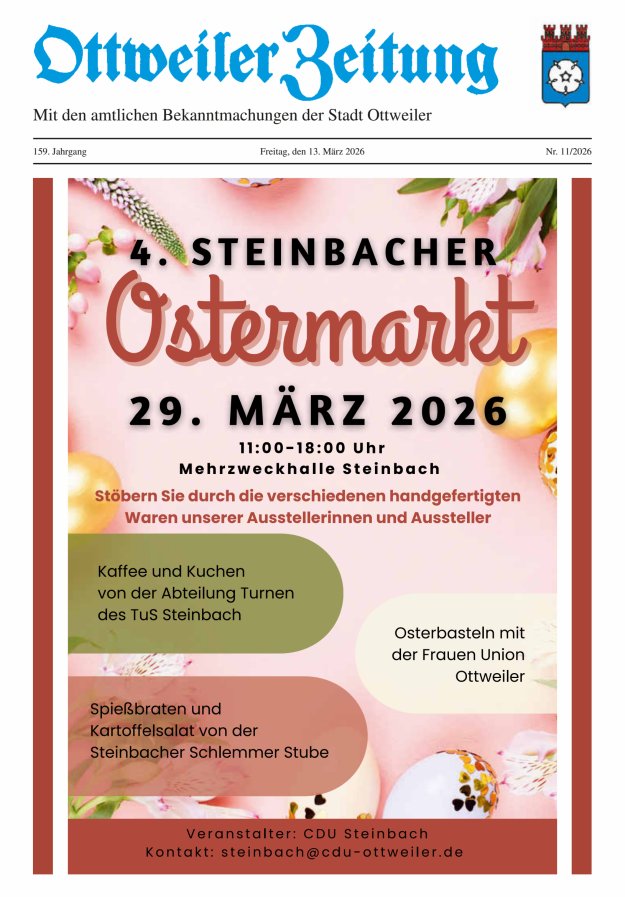 Ottweiler Zeitung Titelblatt 11/2026