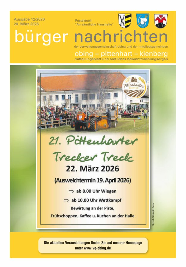 Bürger Nachrichten Obing Pittenhart Kienberg Titelblatt 12/2026