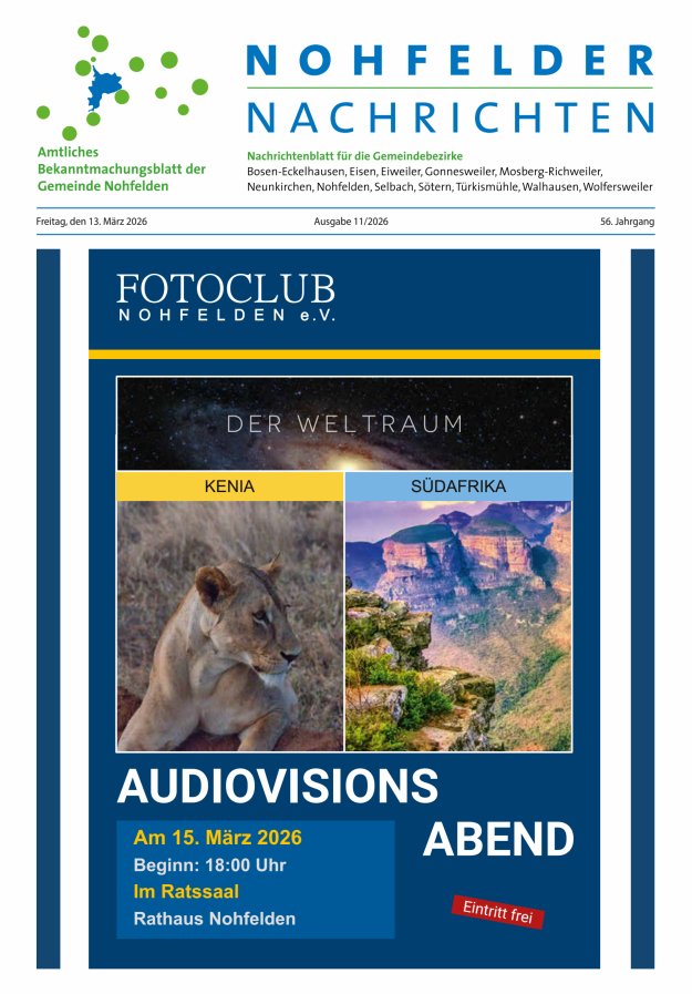 Nohfelder Nachrichten Titelblatt 11/2026