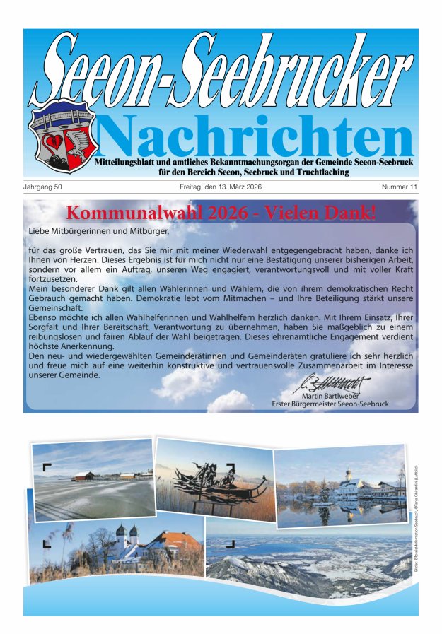 Seeon-Seebrucker Nachrichten Titelblatt 11/2026