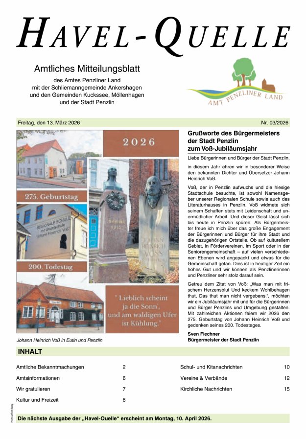 Havel-Quelle Titelblatt 03/2026