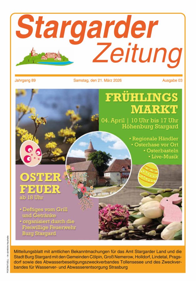 Stargarder Zeitung Titelblatt 03/2026