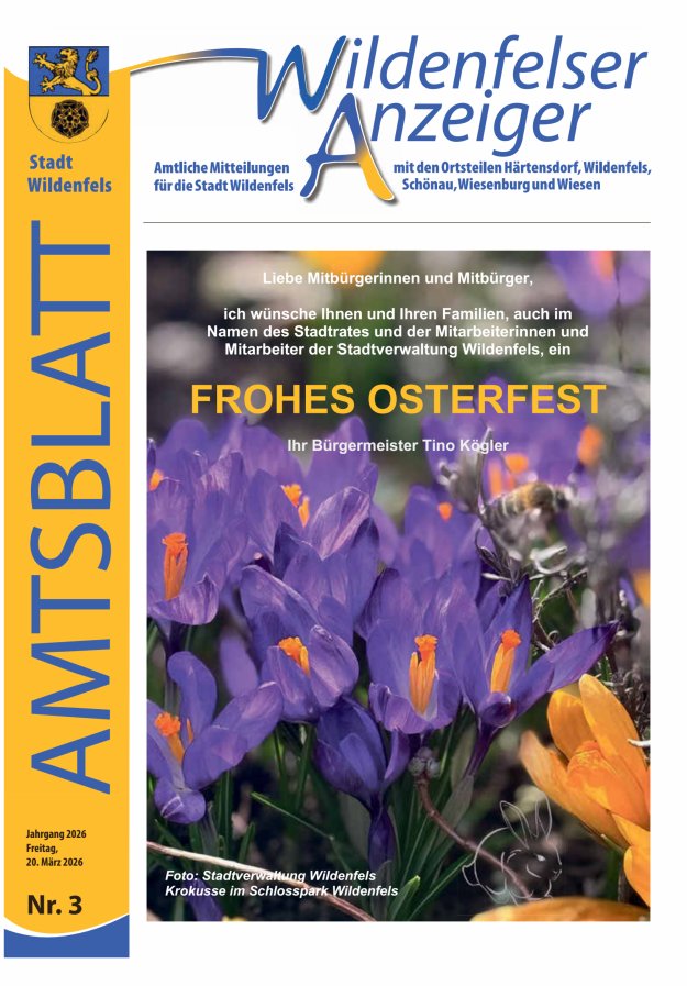 Wildenfelser Anzeiger Titelblatt 03/2026