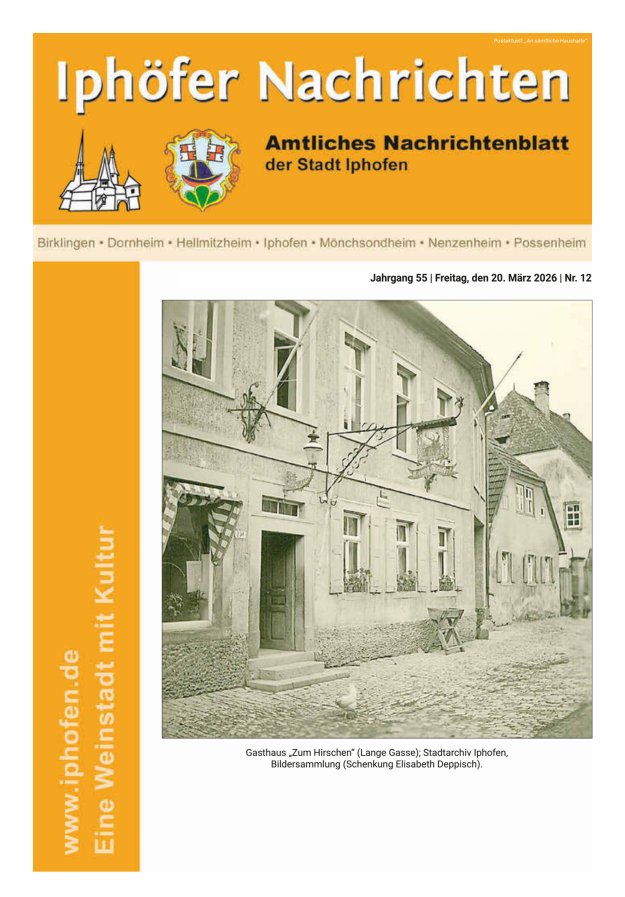 Iphöfer Nachrichten Titelblatt 12/2026