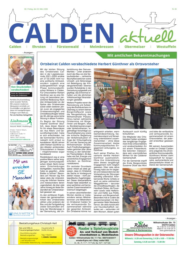 Calden aktuell Titelblatt 06/2026