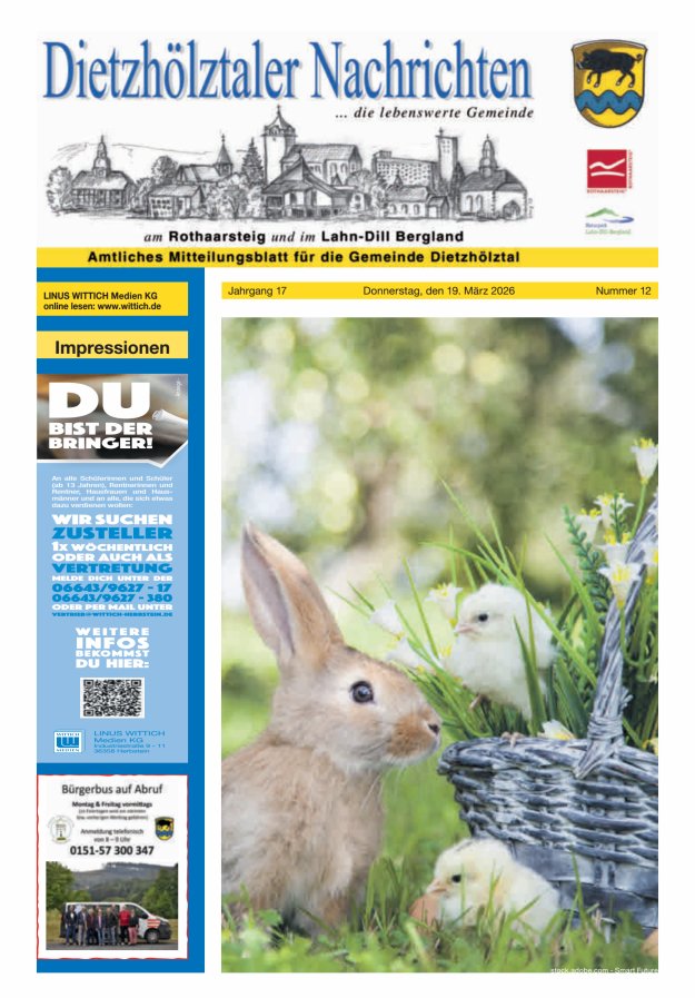 Dietzhölztaler Nachrichten Titelblatt 12/2026