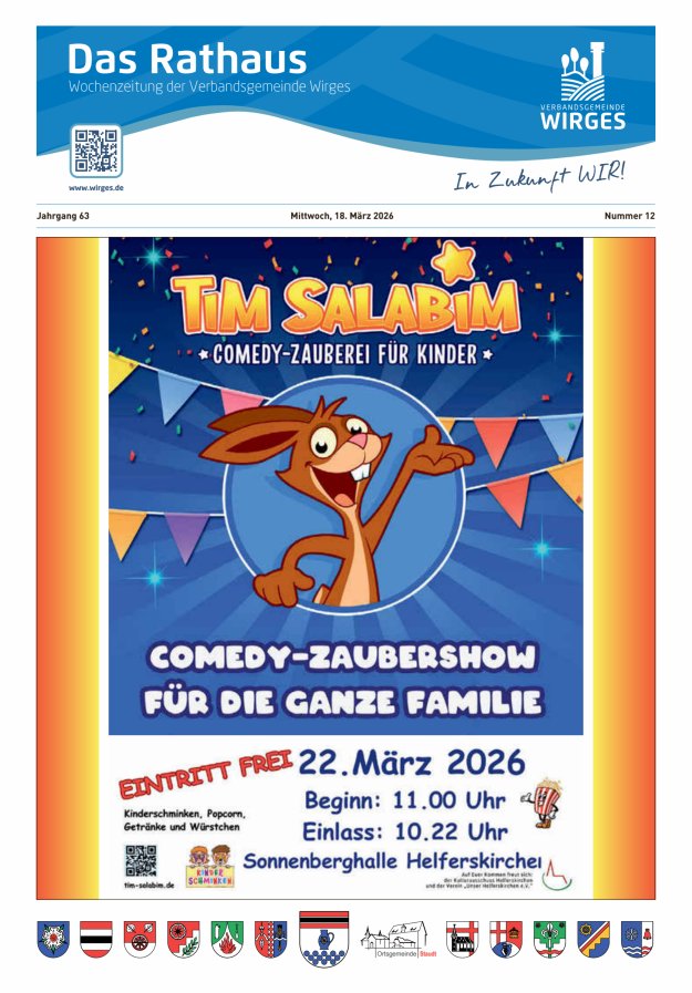 Das Rathaus - Informationen für die Bürger in der VG Wirges Titelblatt 12/2026
