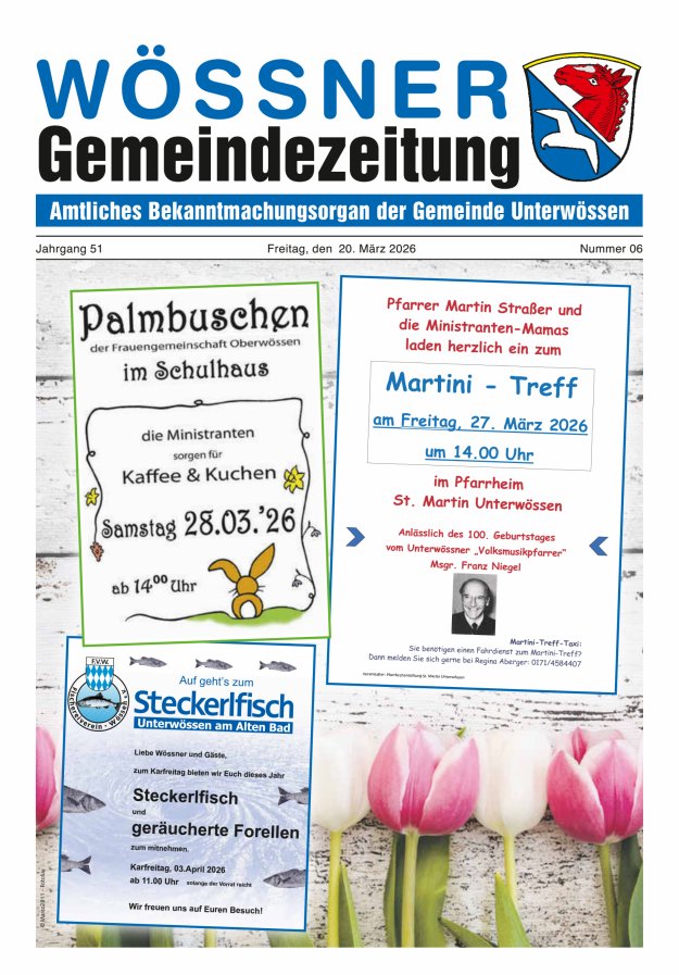 Wössner Gemeindezeitung Amtliches Bekanntmachungsorgan der Gemeinde Unterwössen Titelblatt 06/2026
