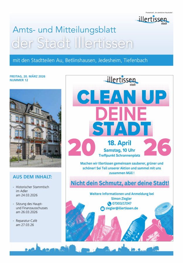 Amts- und Mitteilungsblatt Stadt Illertissen Titelblatt 12/2026