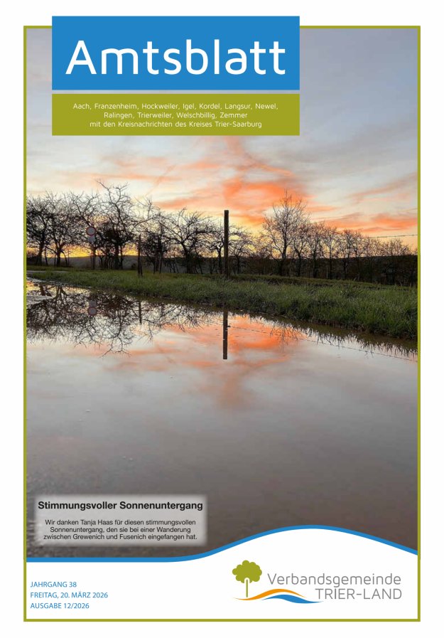 Amtsblatt VG Trier-Land Titelblatt 12/2026