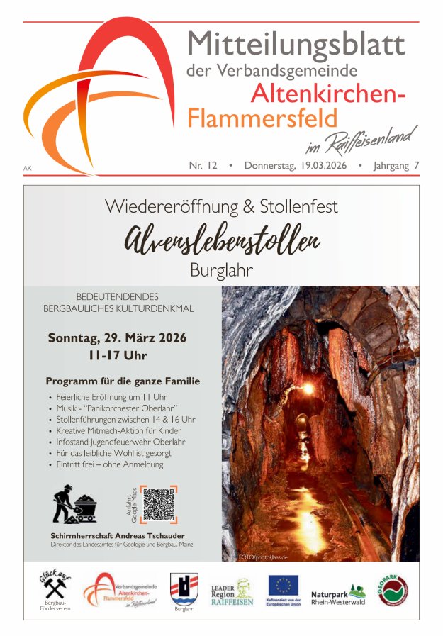 Mitteilungsblatt Verbandsgemeinde Altenkirchen-Flammersfeld Titelblatt 12/2026