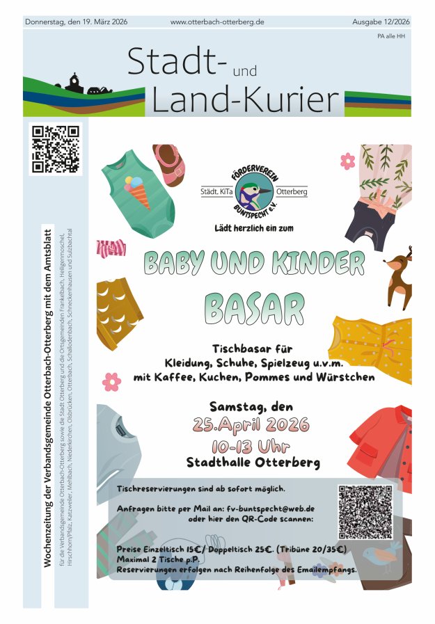 Stadt- und Land-Kurier Otterbach-Otterberg Titelblatt 12/2026