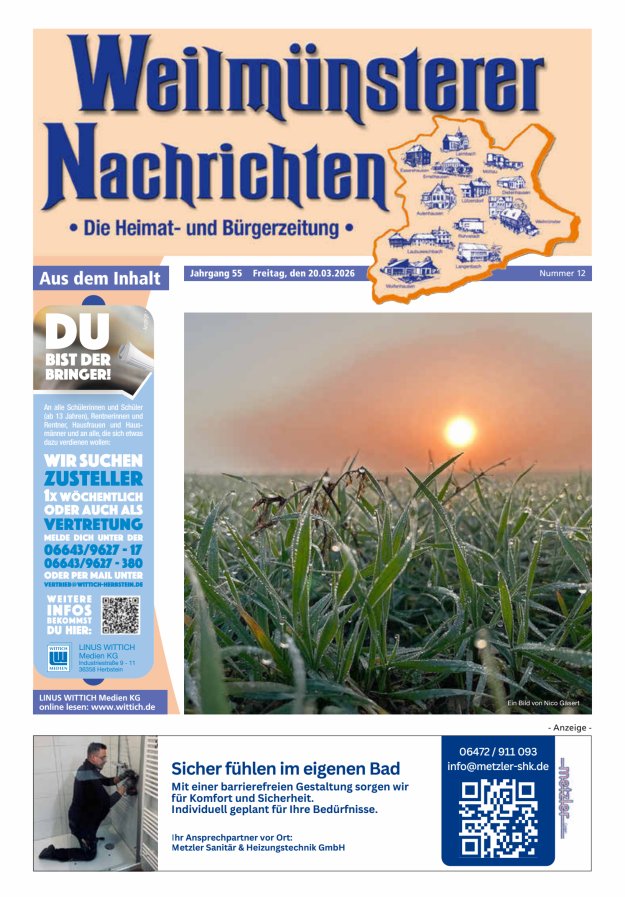 Weilmünsterer Nachrichten Titelblatt 12/2026