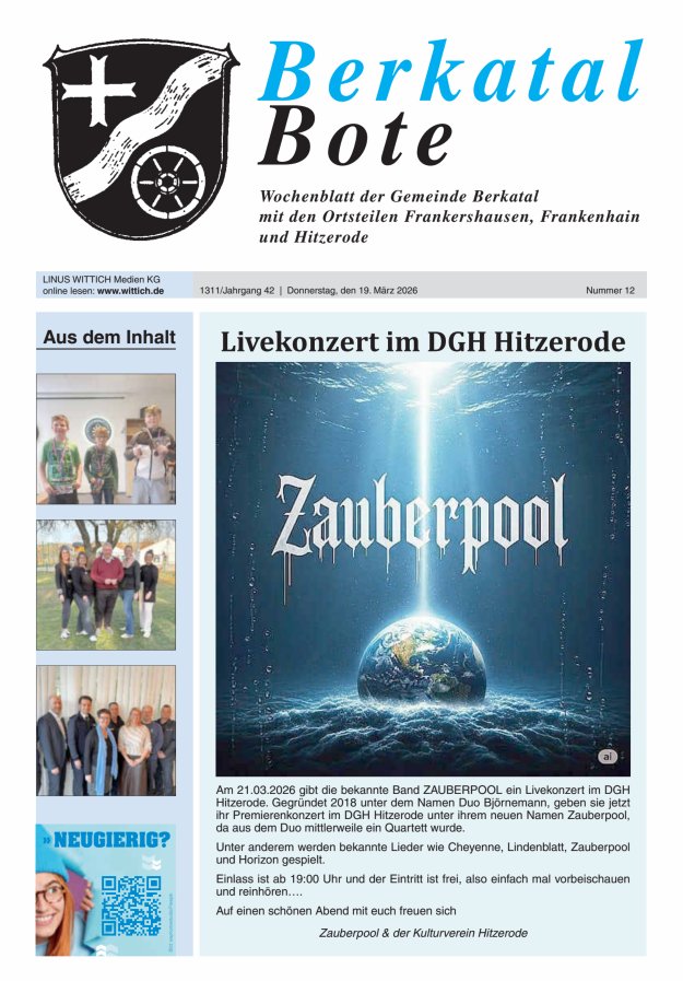 Berkatal Bote Titelblatt 12/2026