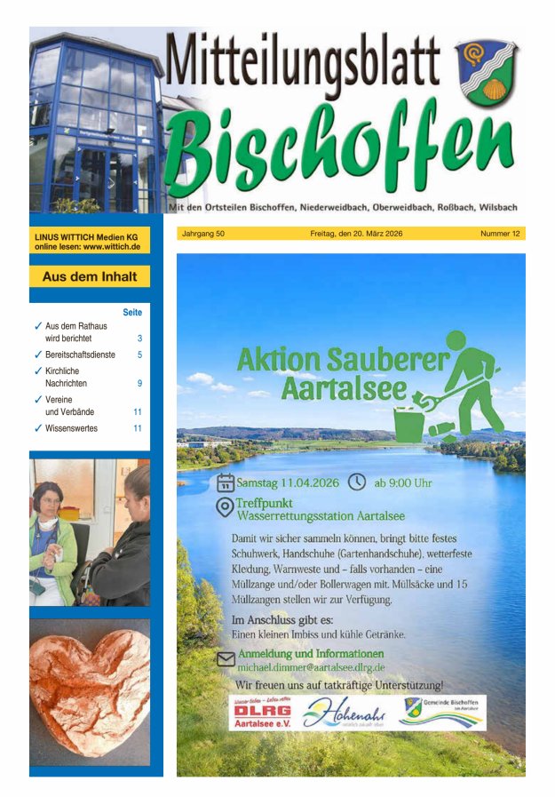 Mitteilungsblatt für die Gemeinde Bischoffen Titelblatt 12/2026