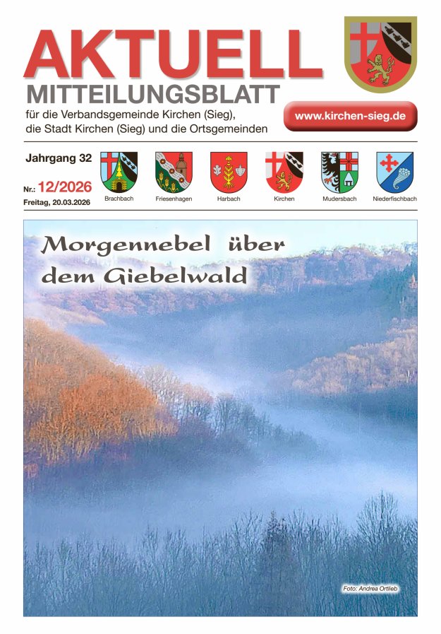 Aktuell - Mitteilungsblatt für die VG Kirchen (Sieg) Titelblatt 12/2026