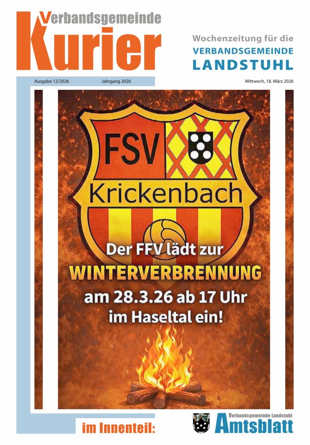 Verbandsgemeinde Kurier Landstuhl Titelblatt 12/2026