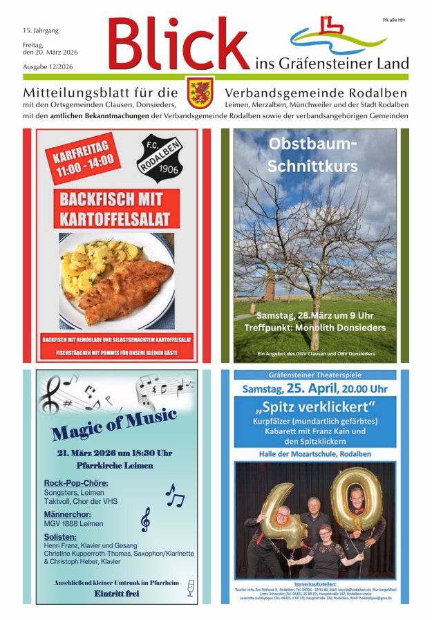 Blick ins Gräfensteiner Land VG Rodalben Titelblatt 12/2026