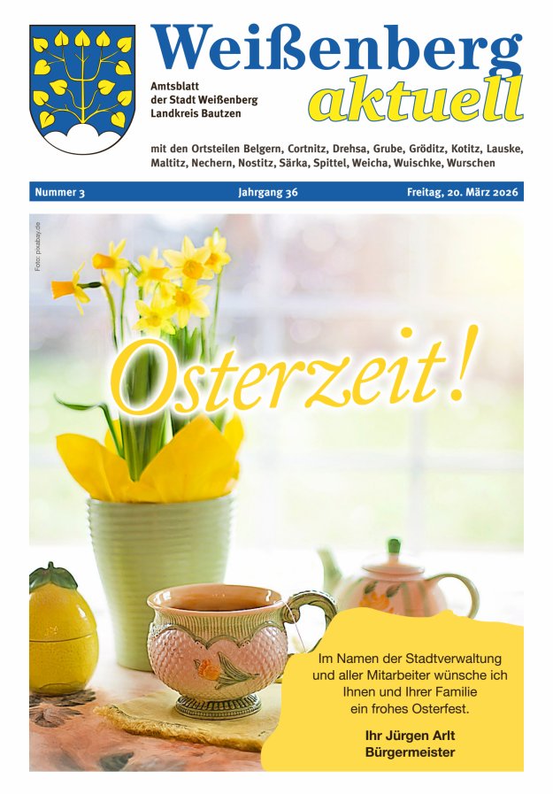 "Weißenberg aktuell" - Amtsblatt der Stadt Weißenberg Titelblatt 03/2026