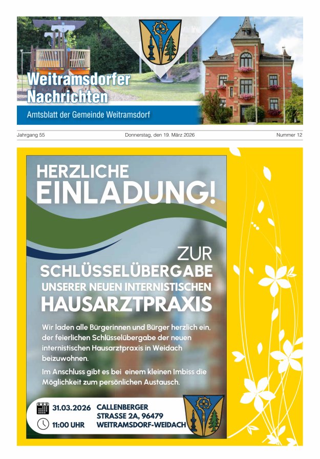 Weitramsdorfer Nachrichten Titelblatt 12/2026