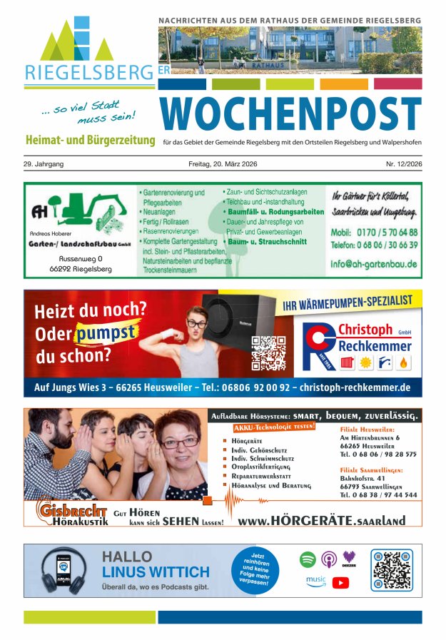 Riegelsberger Wochenpost Titelblatt 12/2026