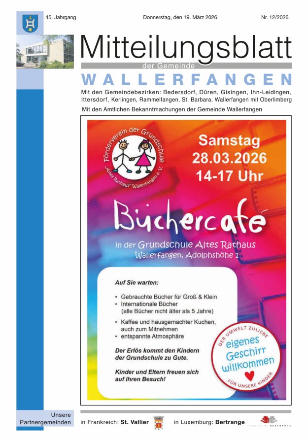 Mitteilungsblatt Gemeinde Wallerfangen Titelblatt 12/2026