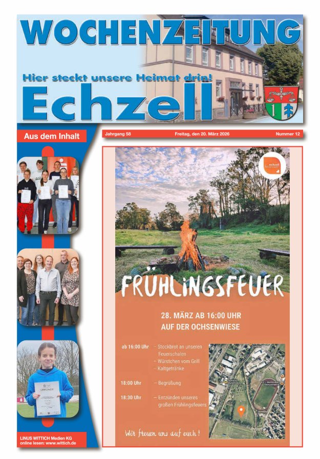 Wochenzeitung für die Gemeinde Echzell Titelblatt 12/2026