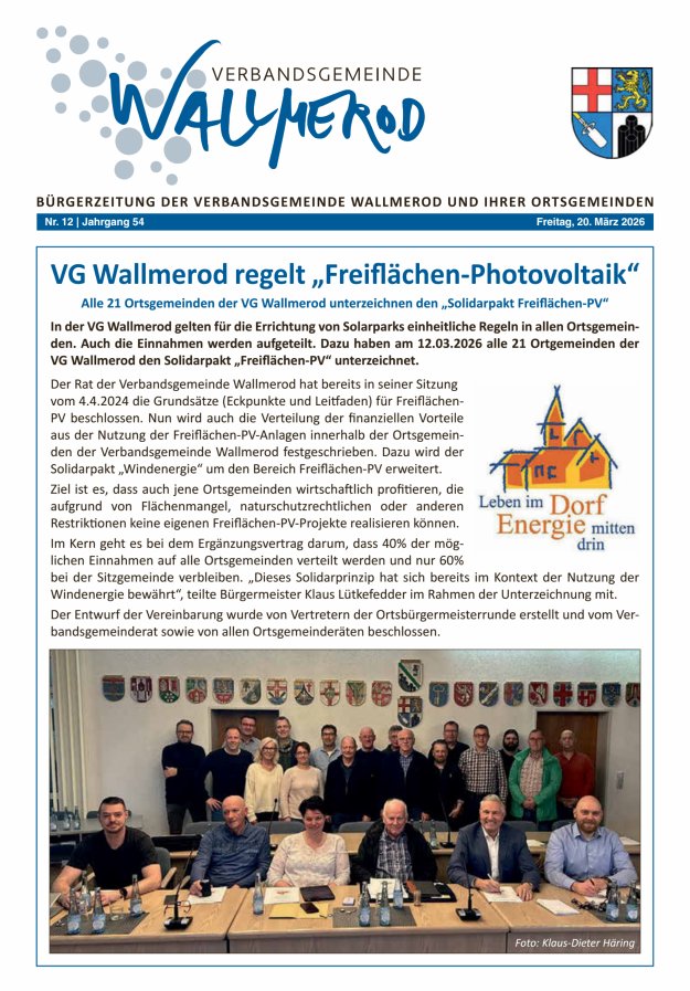 Wir über uns - Verbandsgemeinde Wallmerod Titelblatt 12/2026