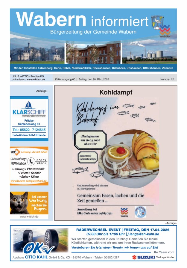 Wabern informiert Titelblatt 12/2026