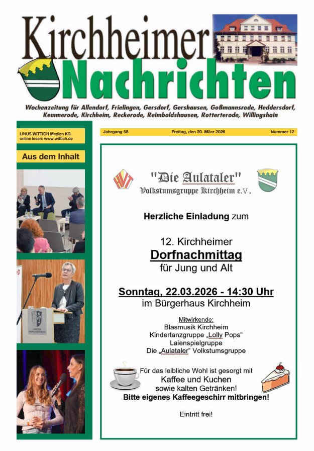 Kirchheimer Nachrichten Titelblatt 12/2026