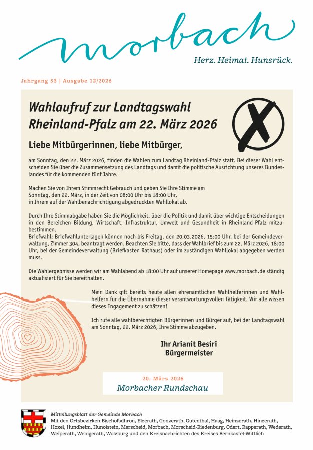 Morbacher Rundschau Titelblatt 12/2026