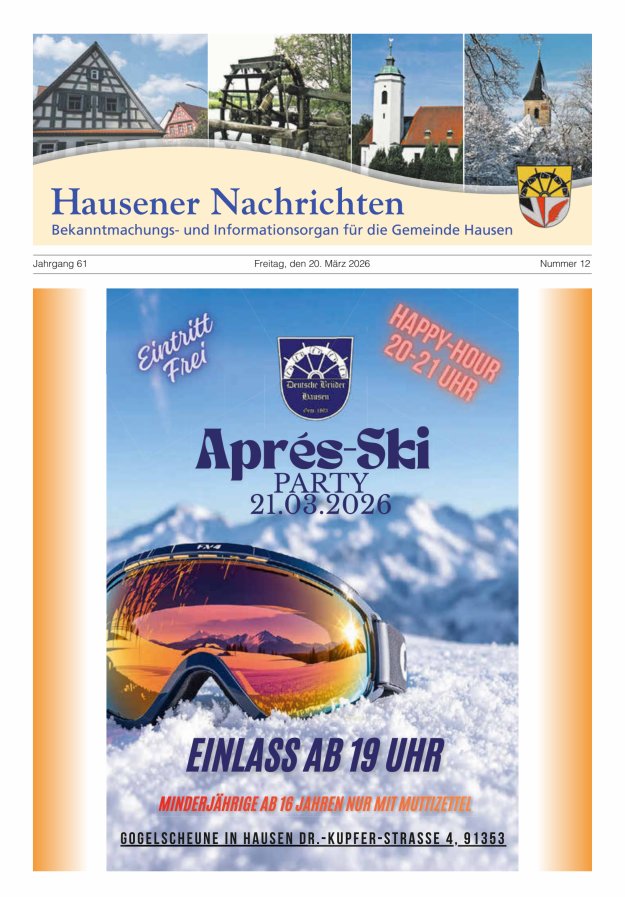 Hausener Nachrichten Titelblatt 12/2026