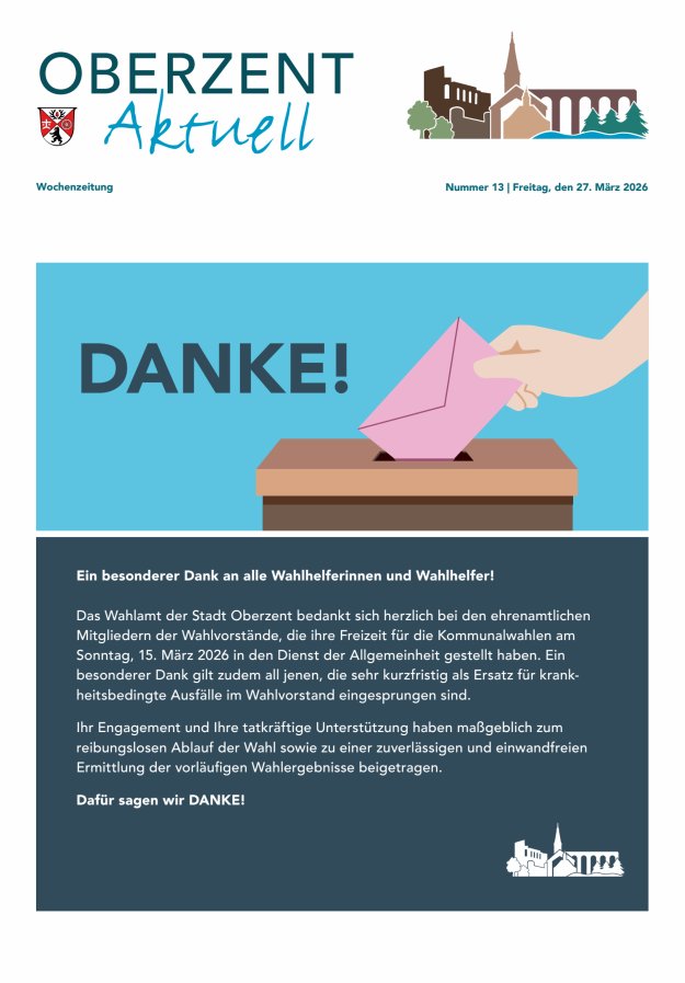 Oberzent aktuell Titelblatt 13/2026