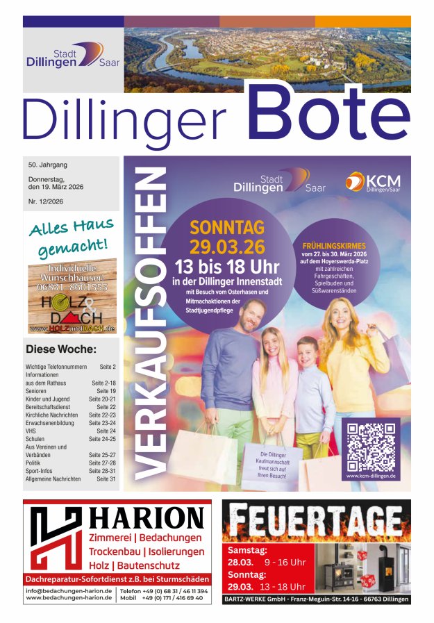 Dillinger Bote Titelblatt 12/2026
