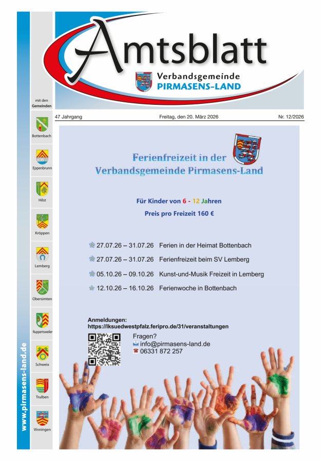 Amtsblatt VG Pirmasens-Land Titelblatt 12/2026