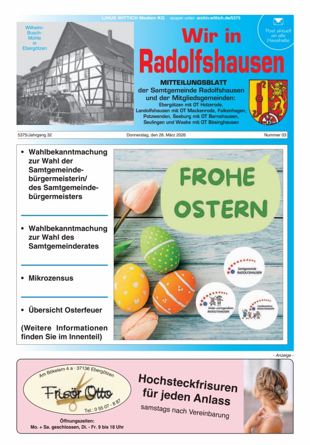 Wir in Radolfshausen Titelblatt 03/2026