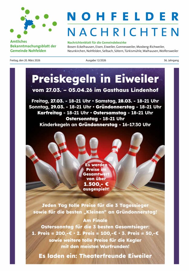 Nohfelder Nachrichten Titelblatt 12/2026