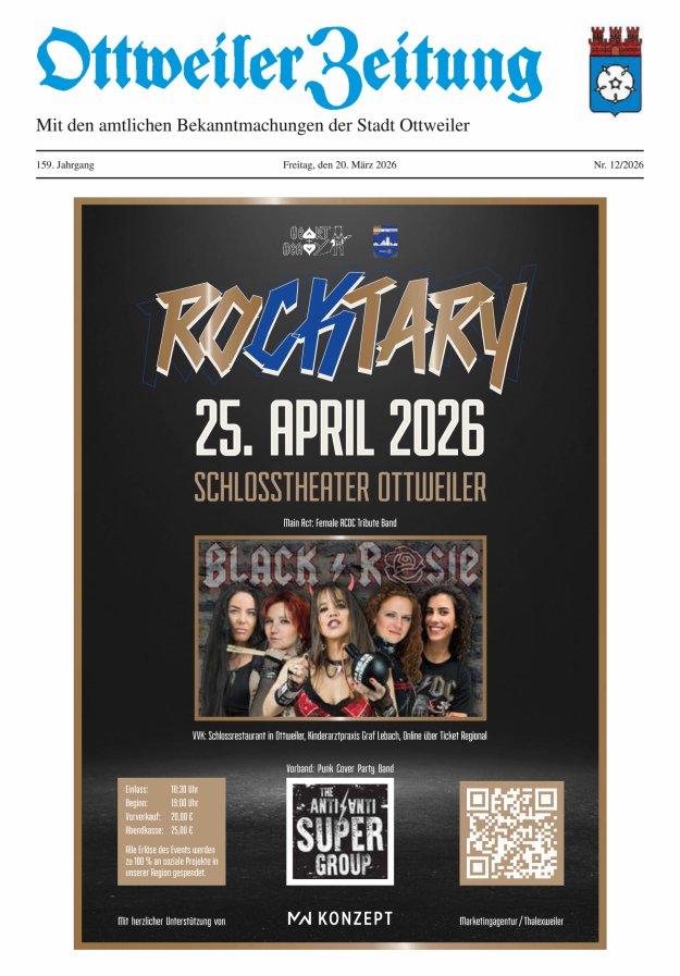 Ottweiler Zeitung Titelblatt 12/2026