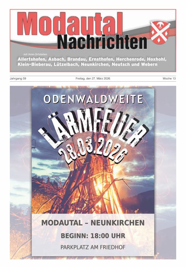 Modautal-Nachrichten Titelblatt 07/2026