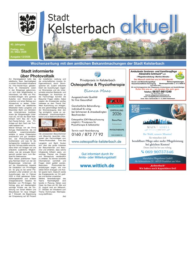Kelsterbach aktuell Titelblatt 12/2026