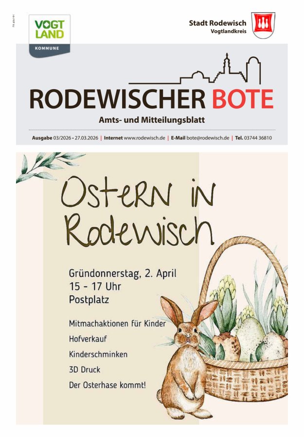 Rodewischer Bote Titelblatt 03/2026
