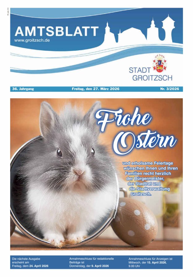 Amtsblatt Stadt Groitzsch Titelblatt 03/2026
