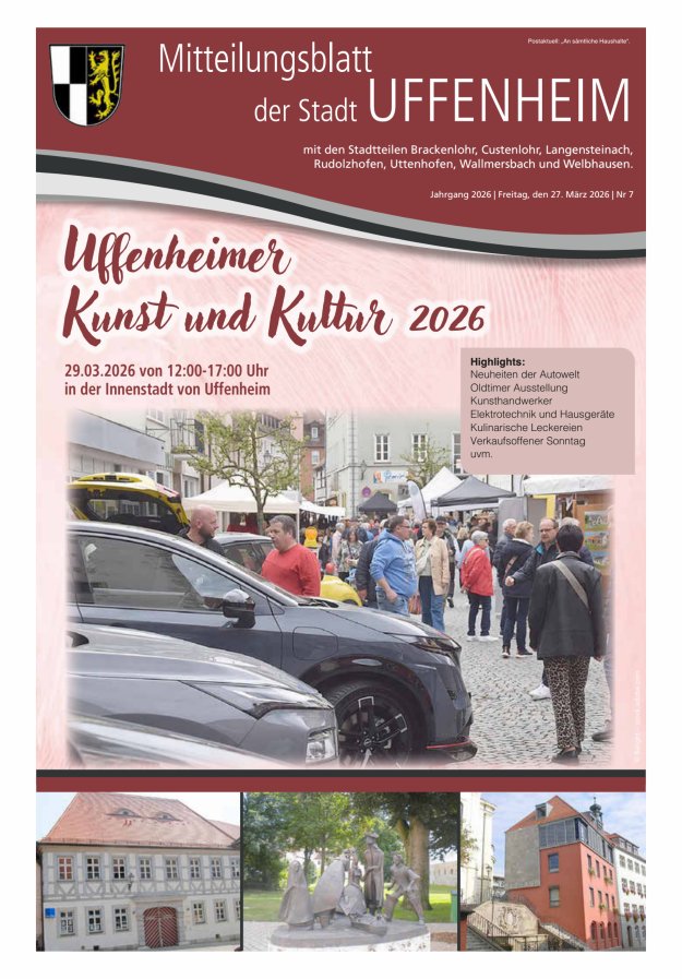 Mitteilungsblatt der Stadt Uffenheim Titelblatt 07/2026