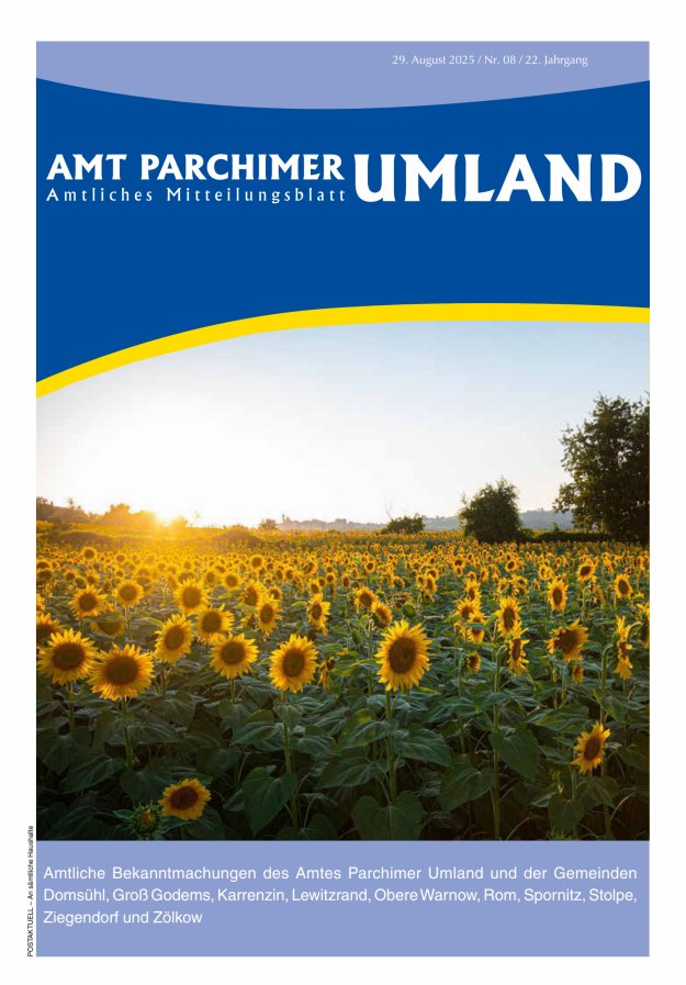 Amt Parchimer Umland Titelblatt 08/2025