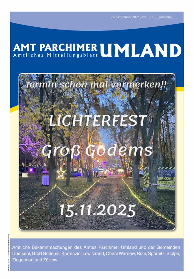 Amt Parchimer Umland Titelblatt 09/2025