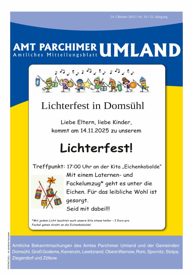 Amt Parchimer Umland Titelblatt 10/2025