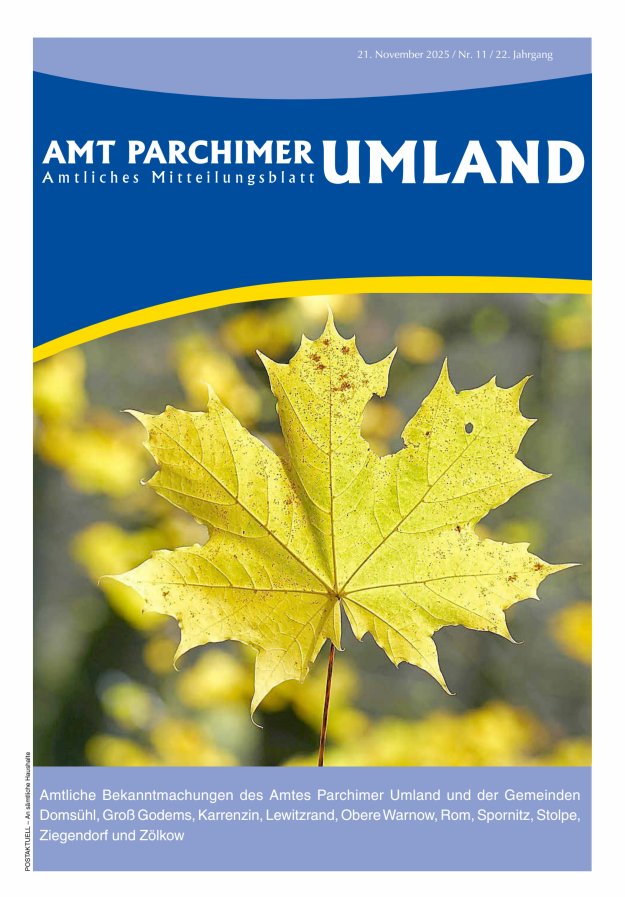 Amt Parchimer Umland Titelblatt 11/2025