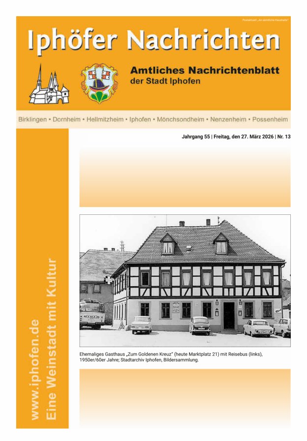 Iphöfer Nachrichten Titelblatt 13/2026