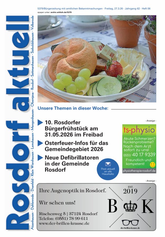 Rosdorf aktuell Titelblatt 06/2026