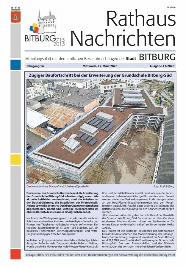 Rathaus-Nachrichten Bitburg Titelblatt 13/2026